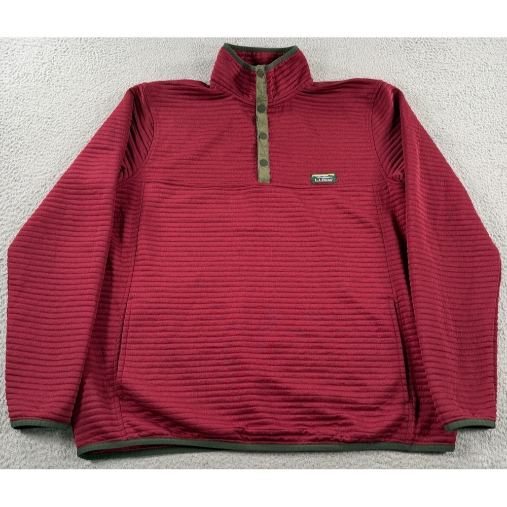 LL Bean Airlight Snap Knit Sweatshirt Mens XL Tall Ribbed Slightly Fitted